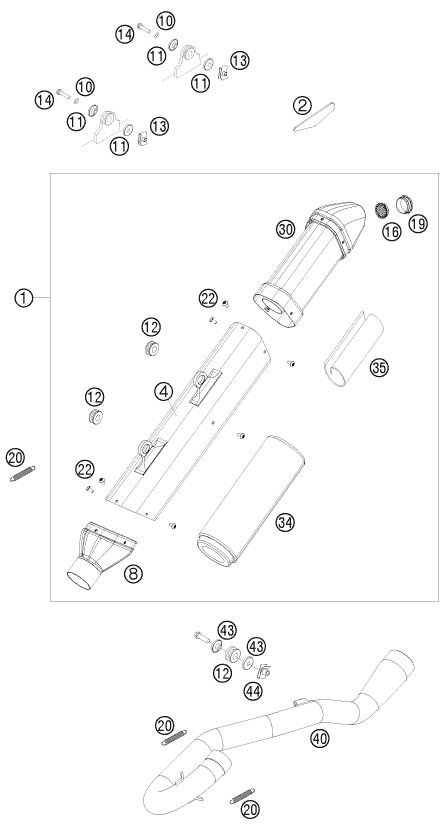 Sprängskiss: Exhaust System – KTM 450 SMR 2009