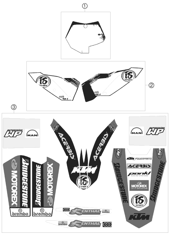 Sprängskiss: Decal – KTM 450 SX-F 2009