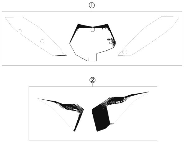 Sprängskiss: Decal – KTM 505 XC-F 2009
