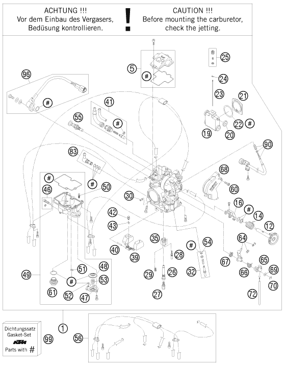 Sprängskiss: Carburetor – KTM 450 SMR 2012