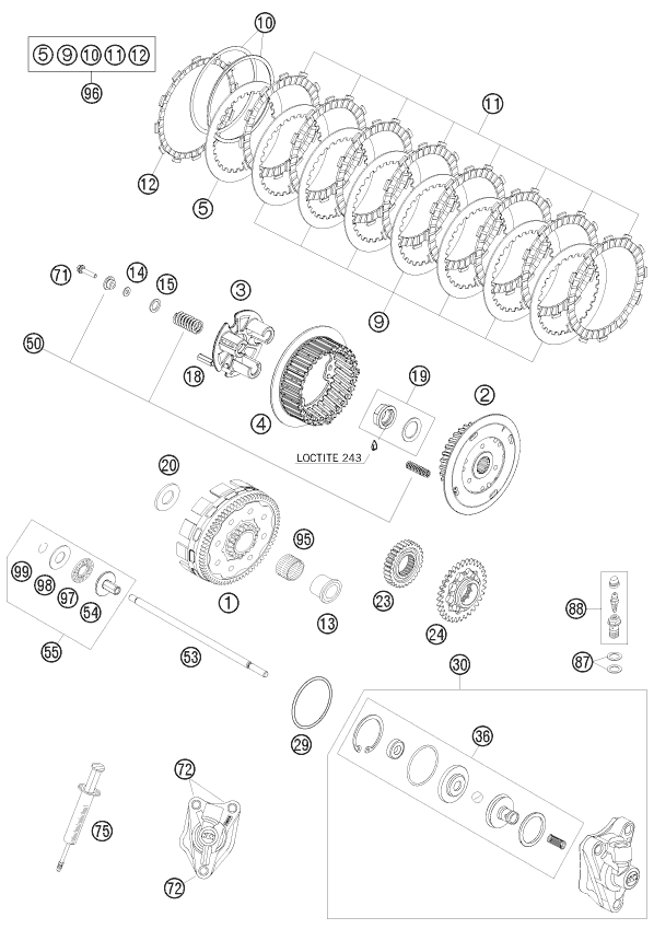 Sprängskiss: Clutch – KTM 450 SMR 2012