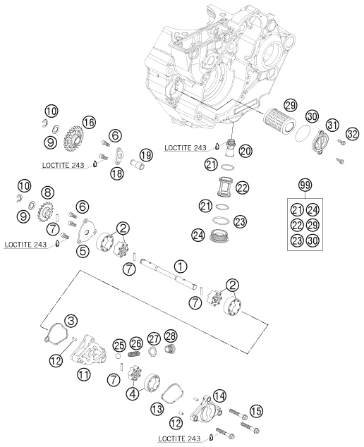 Sprängskiss: Lubricating System – KTM 450 SMR 2012
