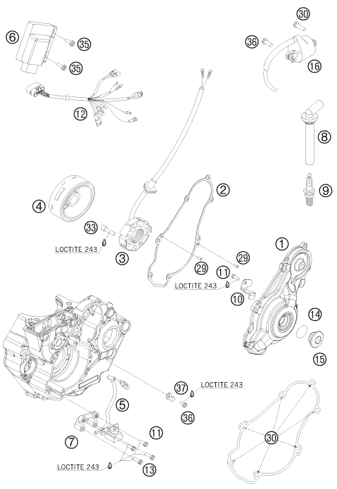 Sprängskiss: Ignition System – KTM 505 XC-F 2009