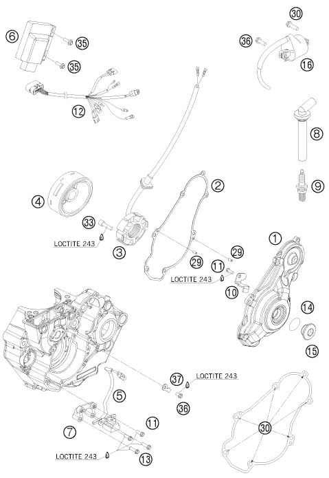 Sprängskiss: Ignition System – KTM 450 SMR 2009