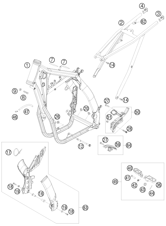 Sprängskiss: Frame – KTM 530 XC-W 2009