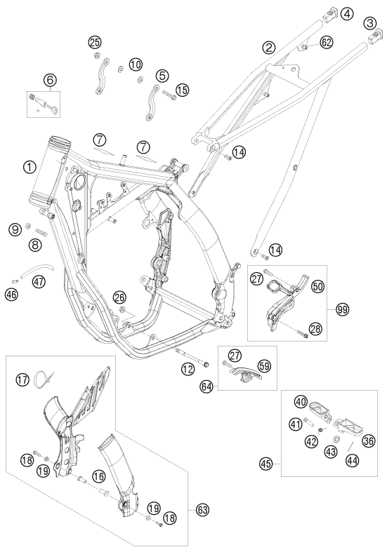 Sprängskiss: Frame – KTM 250 EXC-F 2011