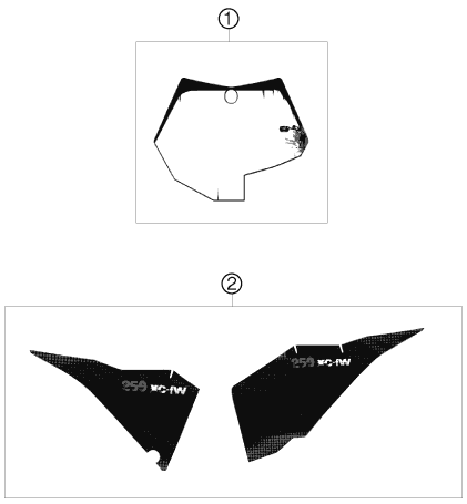 Sprängskiss: Decal – KTM 250 XCF-W 2009