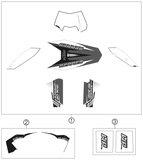 Sprängskiss: Decal – KTM 250 EXC-F SIX DAYS 2009