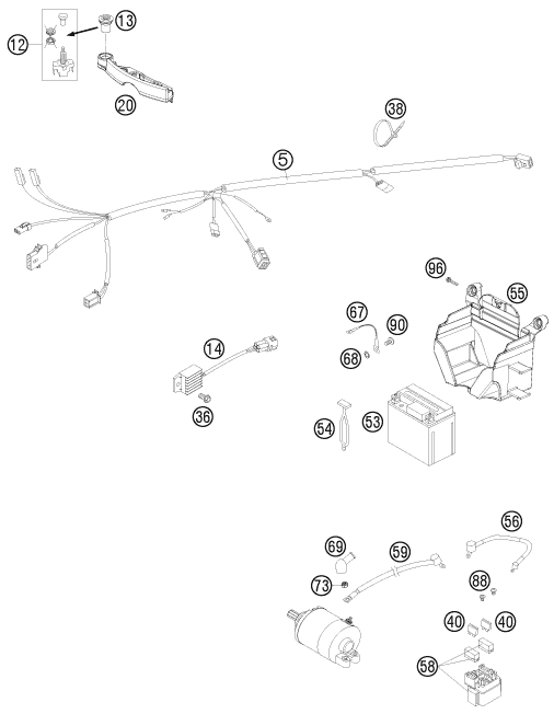 Sprängskiss: Wiring Harness – KTM 530 XC-W 2009