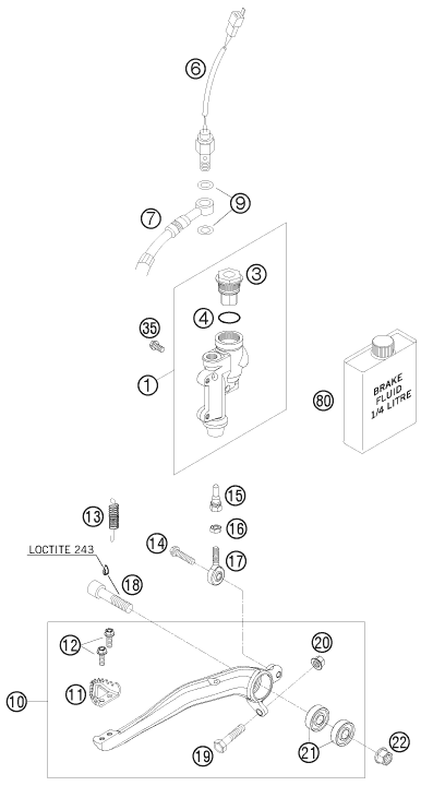 Sprängskiss: Rear Brake Control – KTM 300 EXC-E SIX-DAYS 2011