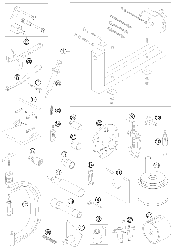 Sprängskiss: Special Tools (Engine) – KTM 530 EXC 2009