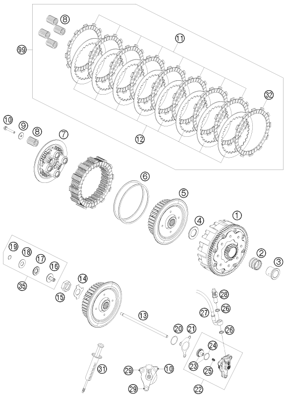 Sprängskiss: Clutch – KTM 530 EXC 2009