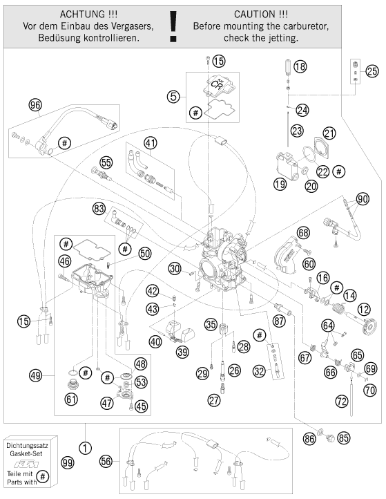 Sprängskiss: Carburetor – KTM 400 EXC 2011