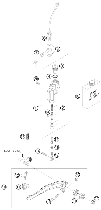 Sprängskiss: Rear Brake Control – KTM 400 EXC 2011