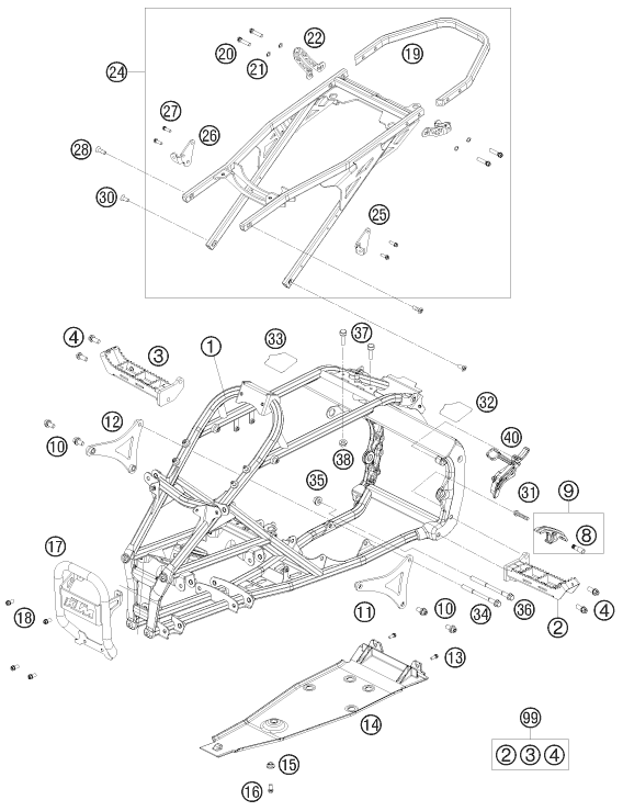 Sprängskiss: Frame – KTM 450 SX ATV 2009