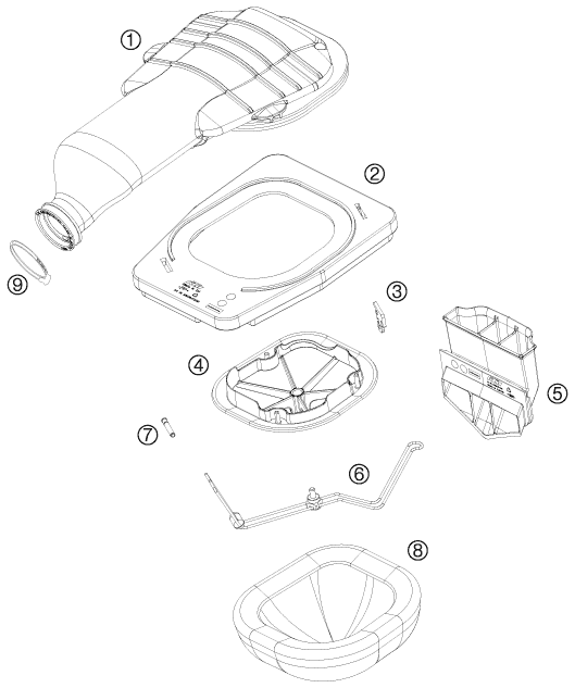 Sprängskiss: Air Filter – KTM 450 SX ATV 2009