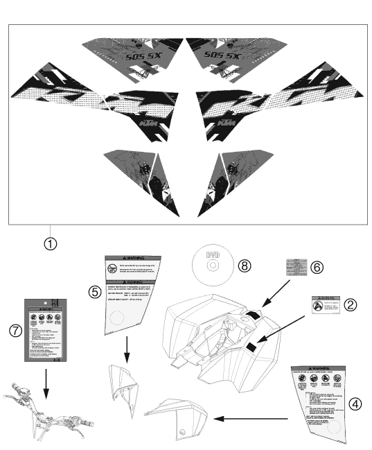 Sprängskiss: Decal – KTM 505 SX ATV 2009