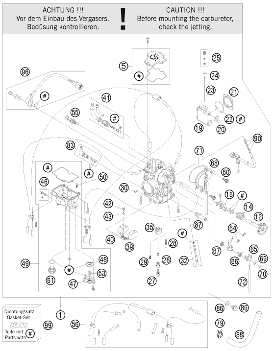 Sprängskiss: Carburetor – KTM 450 SX ATV 2009