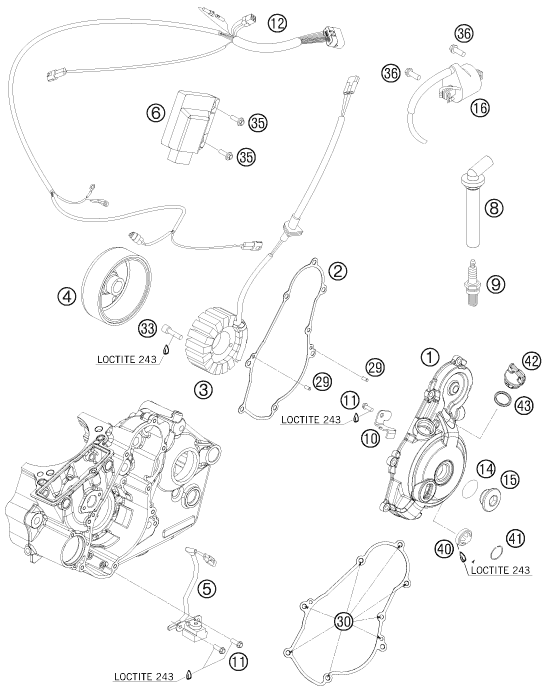 Sprängskiss: Ignition System – KTM 450 SX ATV 2009