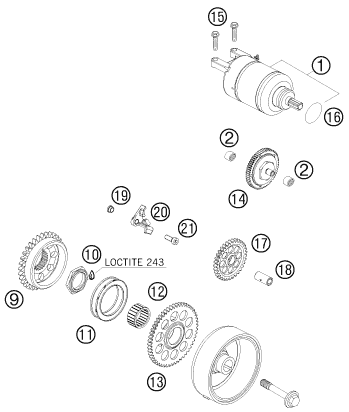 Sprängskiss: Electric Starter – KTM 450 SX ATV 2009