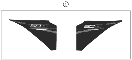 Sprängskiss: Decal – KTM 50 SX 2010
