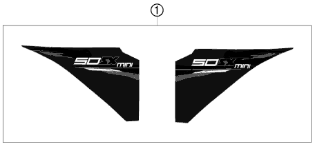 Sprängskiss: Decal – KTM 50 SX MINI 2010