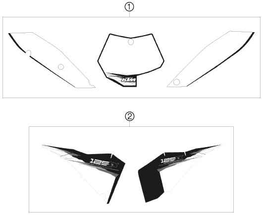 Sprängskiss: Decal – KTM 125 SX 2010