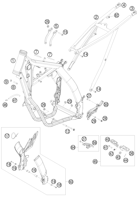 Sprängskiss: Frame – KTM 150 XC 2010