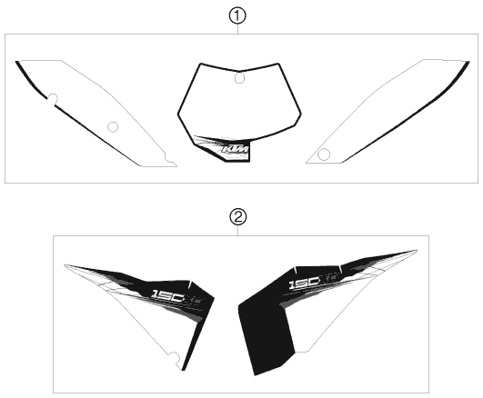 Sprängskiss: Decal – KTM 150 XC 2010
