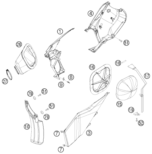Sprängskiss: Air Filter – KTM 300 XC-W 2011
