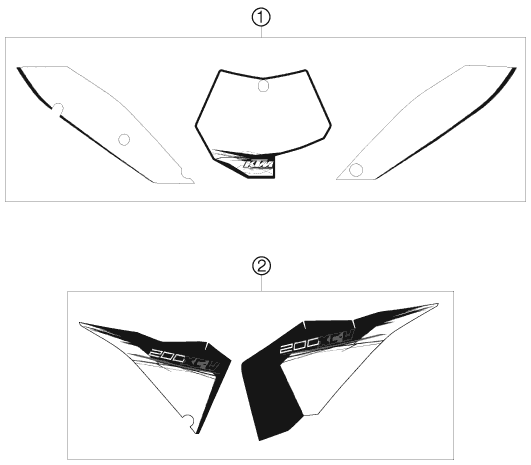 Sprängskiss: Decal – KTM 200 XC-W 2011