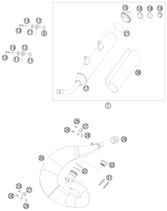 Sprängskiss: Exhaust System – KTM 250 EXC 2010
