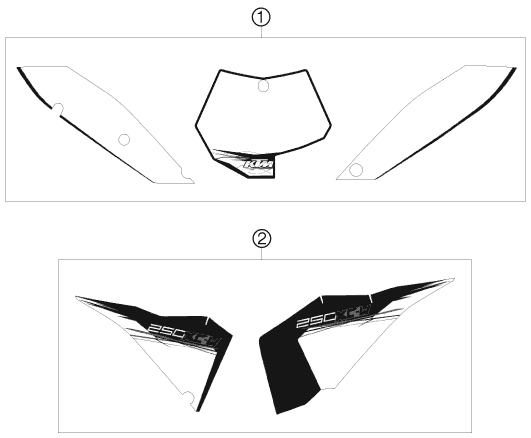 Sprängskiss: Decal – KTM 250 XC-W 2010