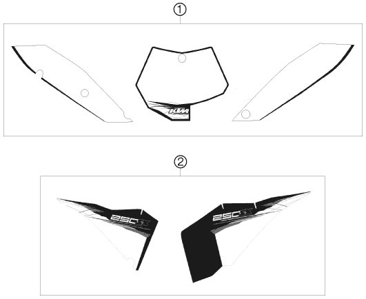 Sprängskiss: Decal – KTM 250 SX 2010