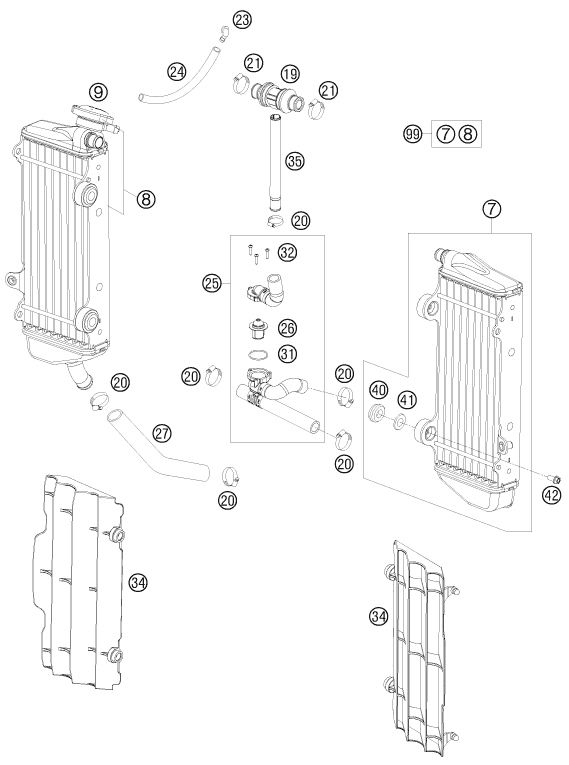 Sprängskiss: Cooling System – KTM 300 XC-W 2011