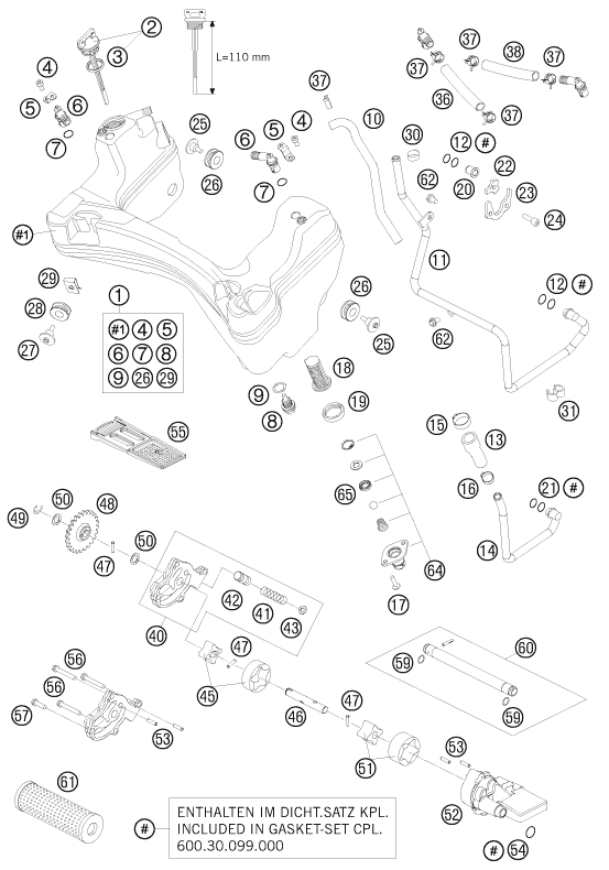 Sprängskiss: Lubricating System – KTM 990 ADVENTURE R 2010
