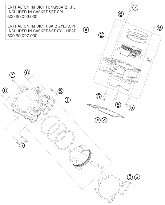 Sprängskiss: Cylinder – KTM 990 ADVENTURE R 2010