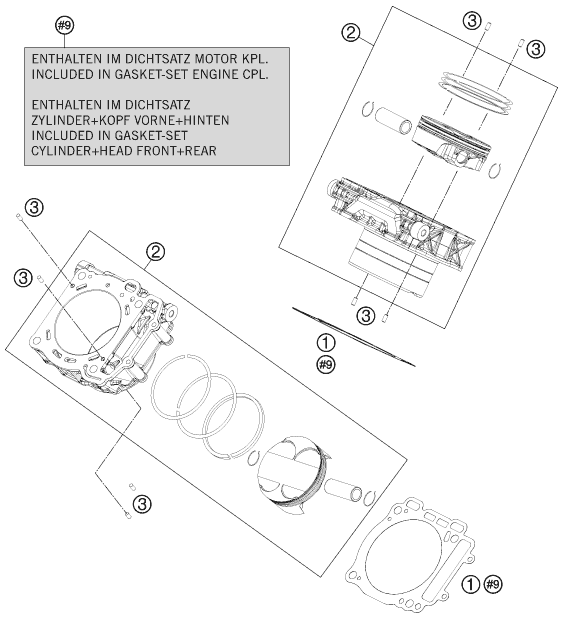 Sprängskiss: Cylinder – KTM 1190 RC8 BLACK 2010