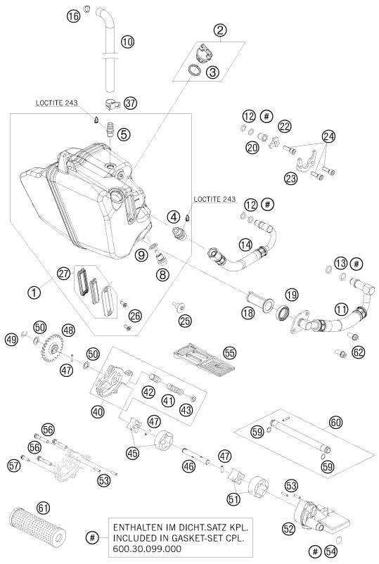 Sprängskiss: Lubricating System – KTM 990 SUPERMOTO R 2010