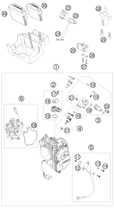 Sprängskiss: Throttle Body – KTM 690 Enduro 2010