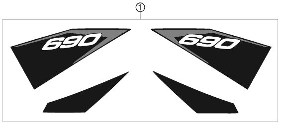 Sprängskiss: Decal – KTM 690 DUKE R 2010