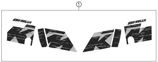 Sprängskiss: Decal – KTM 690 RALLY FACTORY REPLICA