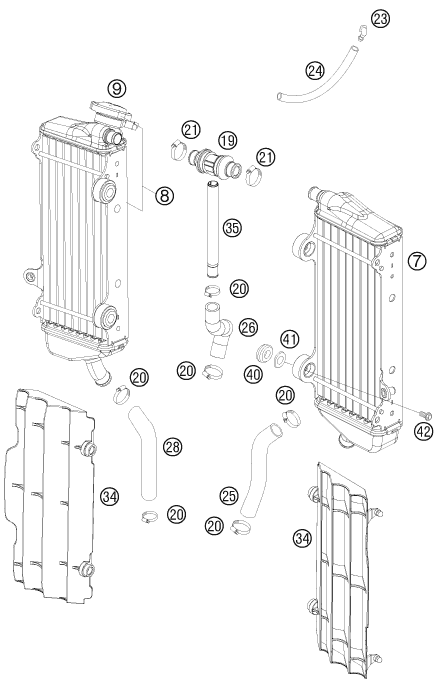 Sprängskiss: Cooling System – KTM 250 SX-F FACT.REPL.MUSQ. ED 10