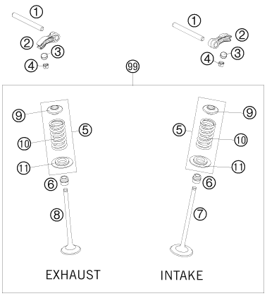 Sprängskiss: Valve Drive – KTM 250 EXC-F 2011