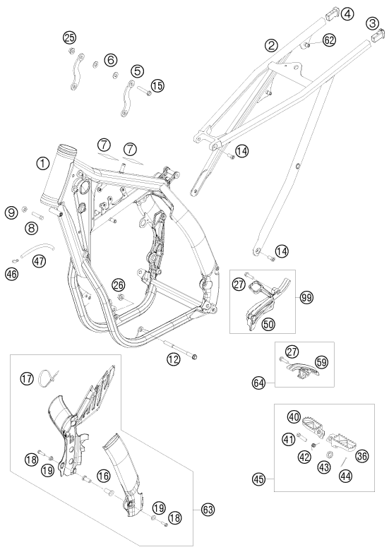 Sprängskiss: Frame – KTM 450 SX-F FACT.REPL.NAGL