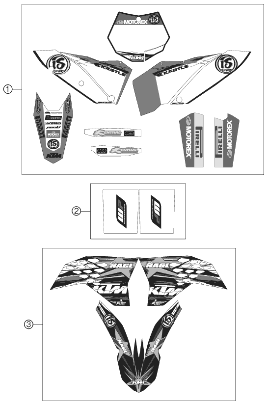 Sprängskiss: Decal – KTM 450 SX-F FACT.REPL.NAGL