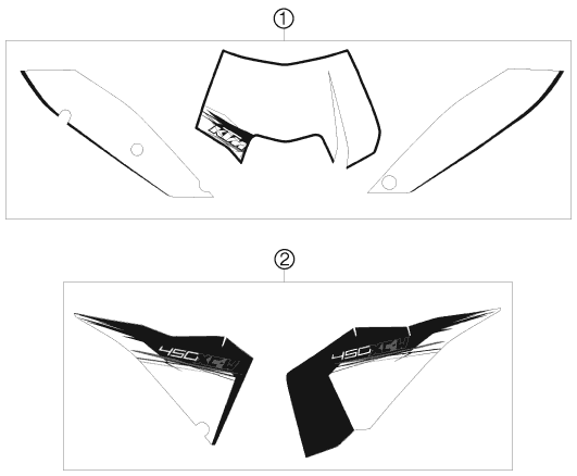 Sprängskiss: Decal – KTM 450 XC-W 2010
