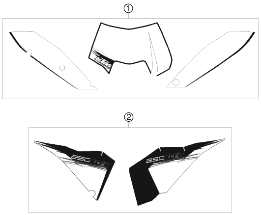 Sprängskiss: Decal – KTM 250 XCF-W 2010