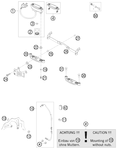 Sprängskiss: Instruments / Lock System – KTM 125 EXC FACTORY EDIT. 2011