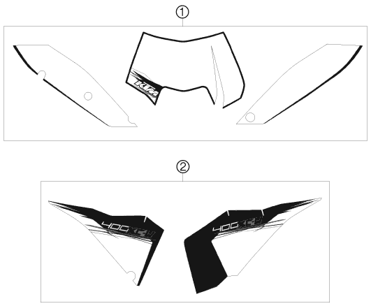 Sprängskiss: Decal – KTM 400 XC-W 2010